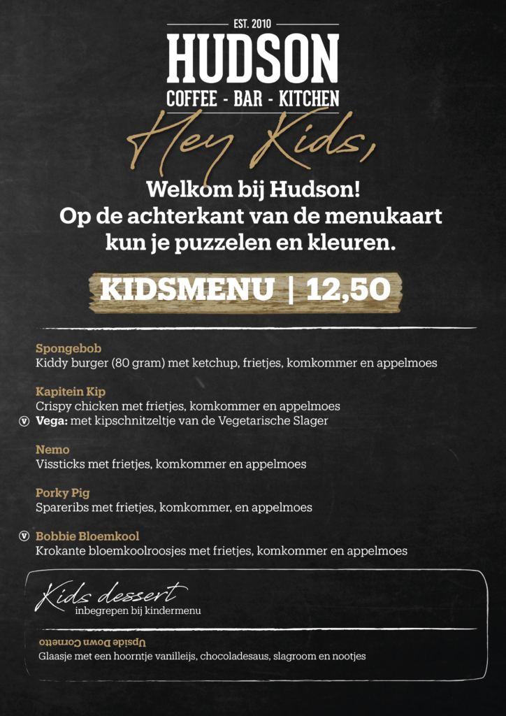 Restaurant Hudson Den Haag Zuid kindermenu